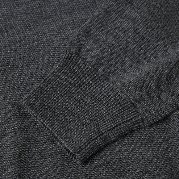 Fred Perry Classic V-Neck Sweater Graphite Marl 100% Merino Wool Size L - Picture 6 of 10